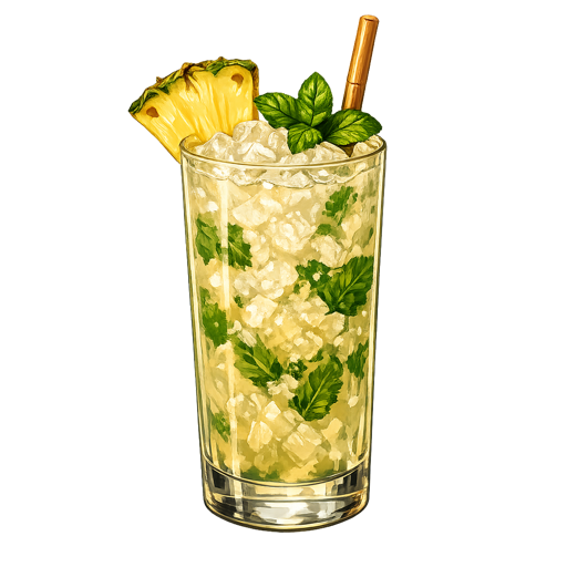 Pineapple & Mint Caipirinha cocktail